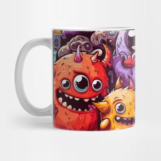 Street art cute monsters pattern Mug